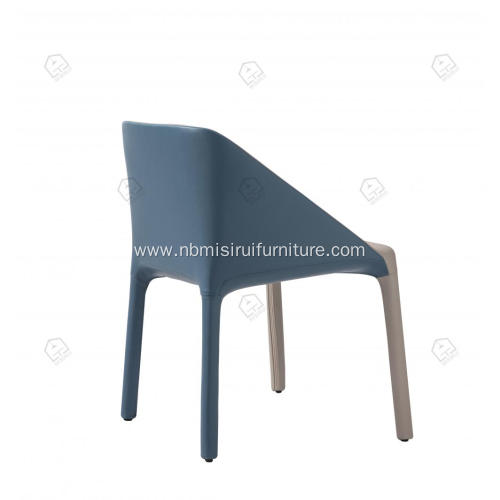 Blue faux leather Manta chairs